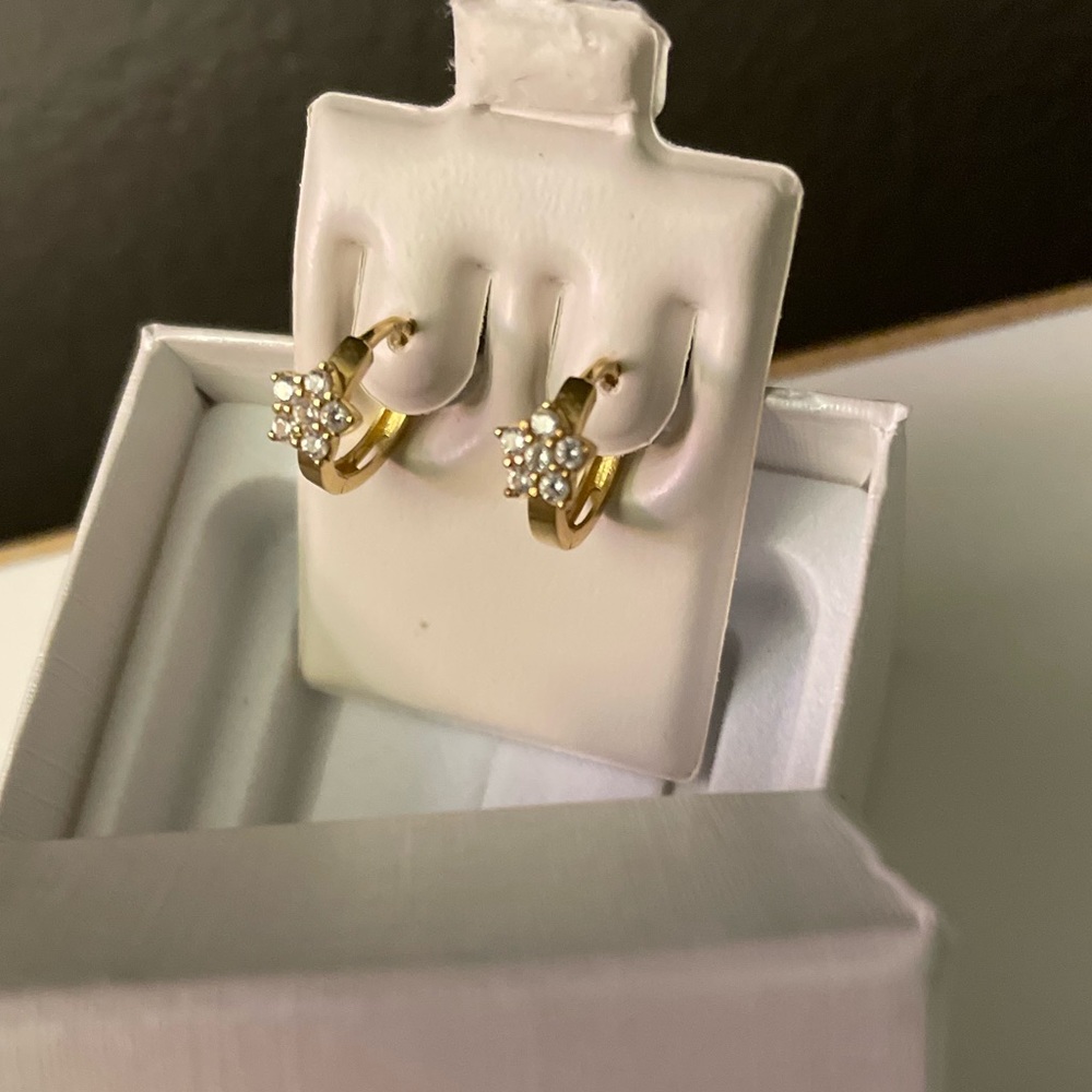 Flower hoop earrings